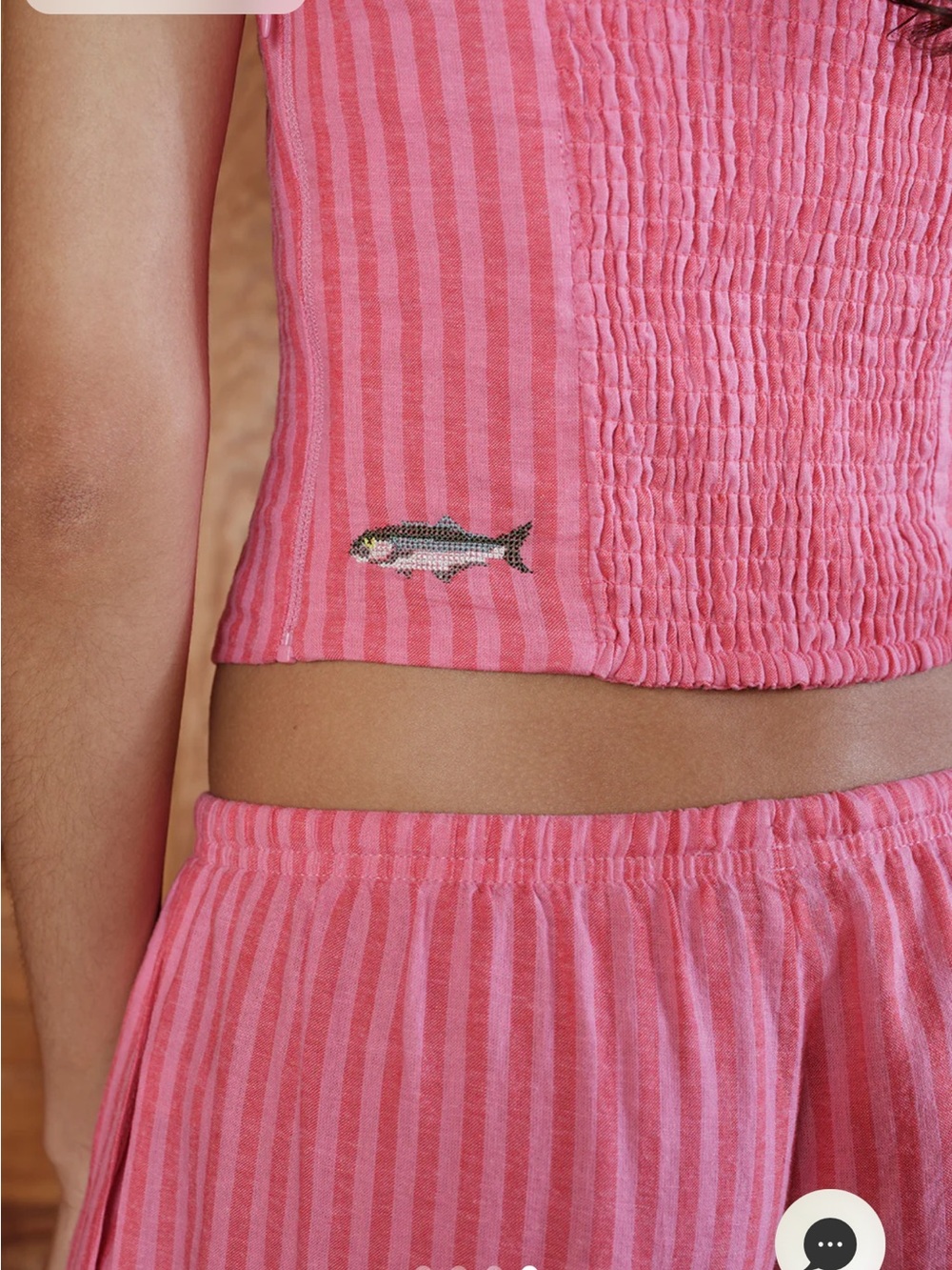 Pink Ribbed Strapless Top with Wide-Leg Lounge Pants - Picture 2 of 2